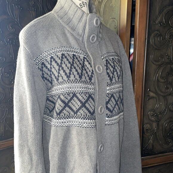 Garret Scott 100% Cotton Cardigan Sweater Grey Men's Size M - Picture 2 of 6